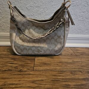 Coach Signature Beige Shoulder Bag
